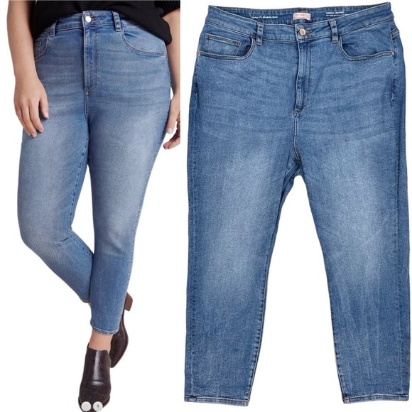 DL1961 x Marianna Hewitt Chrissy Cropped Ultra High Rise Instasculpt Skinny Jean - Picture 1 of 14